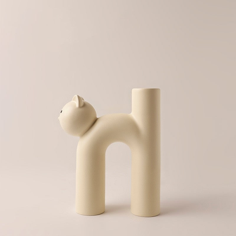 Креативная и милая керамическая ваза в форме кота в форме трубки