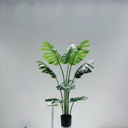 Растение в горшке из бамбука с имитацией черепахи