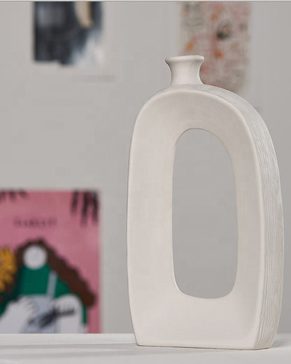 White Ceramic Dry Flowers Vase