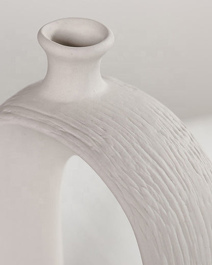 White Ceramic Dry Flowers Vase