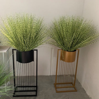 Simulation Of Striped Grass Potted Plant