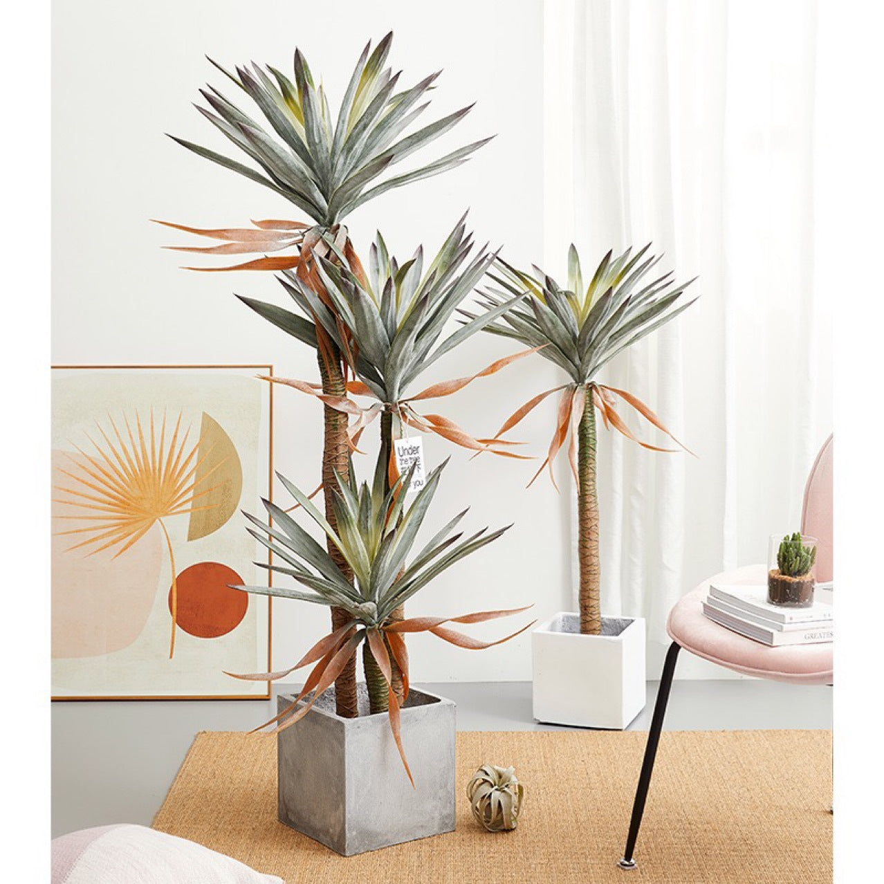 Имитация зеленого растения Агава Напольный бонсай