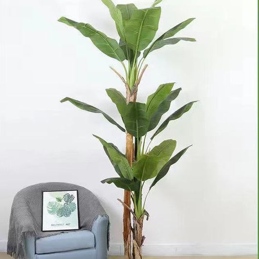 Simulated Plantain Tree - Large Indoor Potted Green Plant