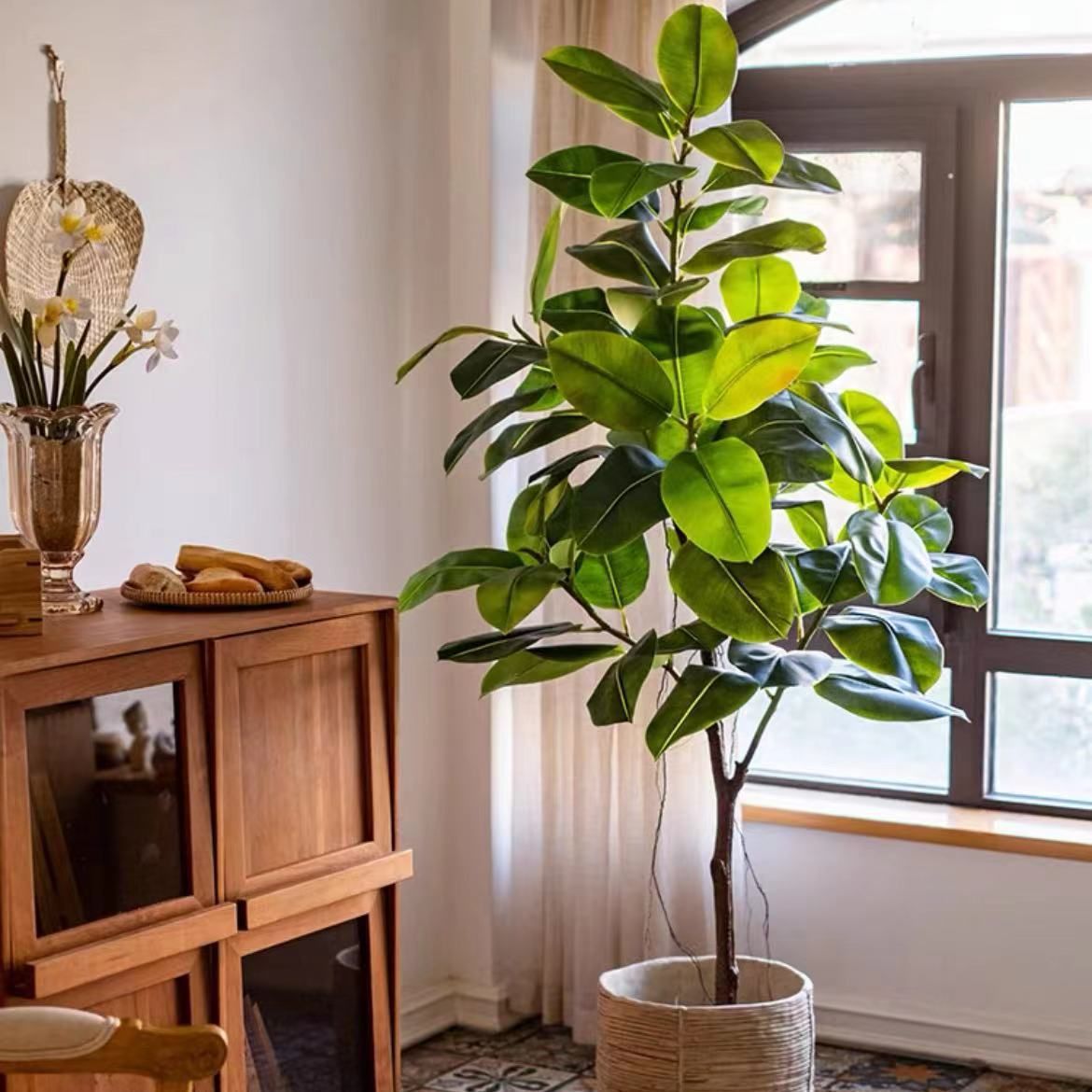 Simulita Potita Granda Verda Kverko Hejma Planka Dekoracio