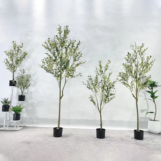 Simulated Olive Tree Potted Landscaping Green Plant Decoration