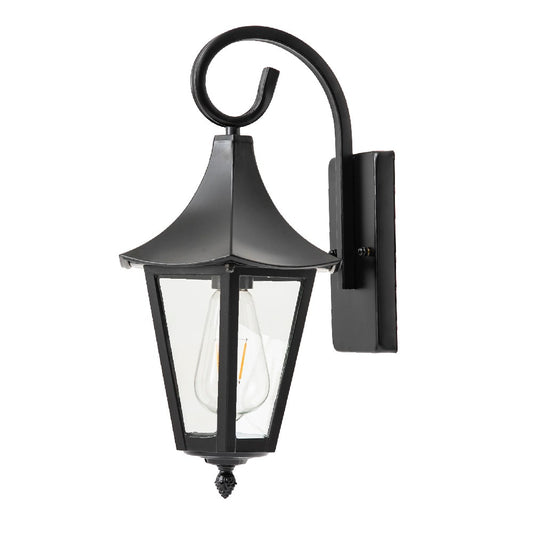 Industrial Black Outdoor Wall Lantern, Customizable Design