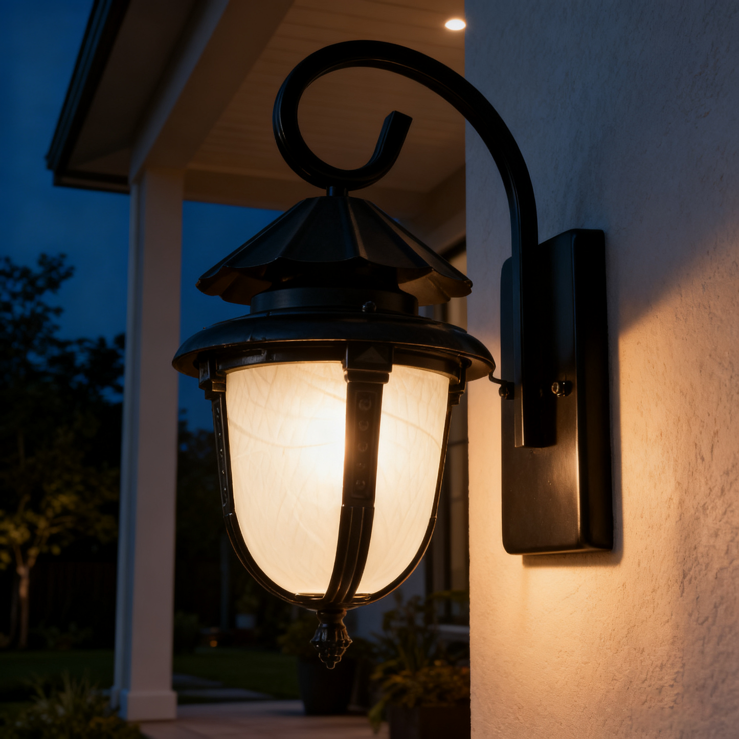 Black Iron Outdoor Wall Sconce, Custom Size & Style Optionsion