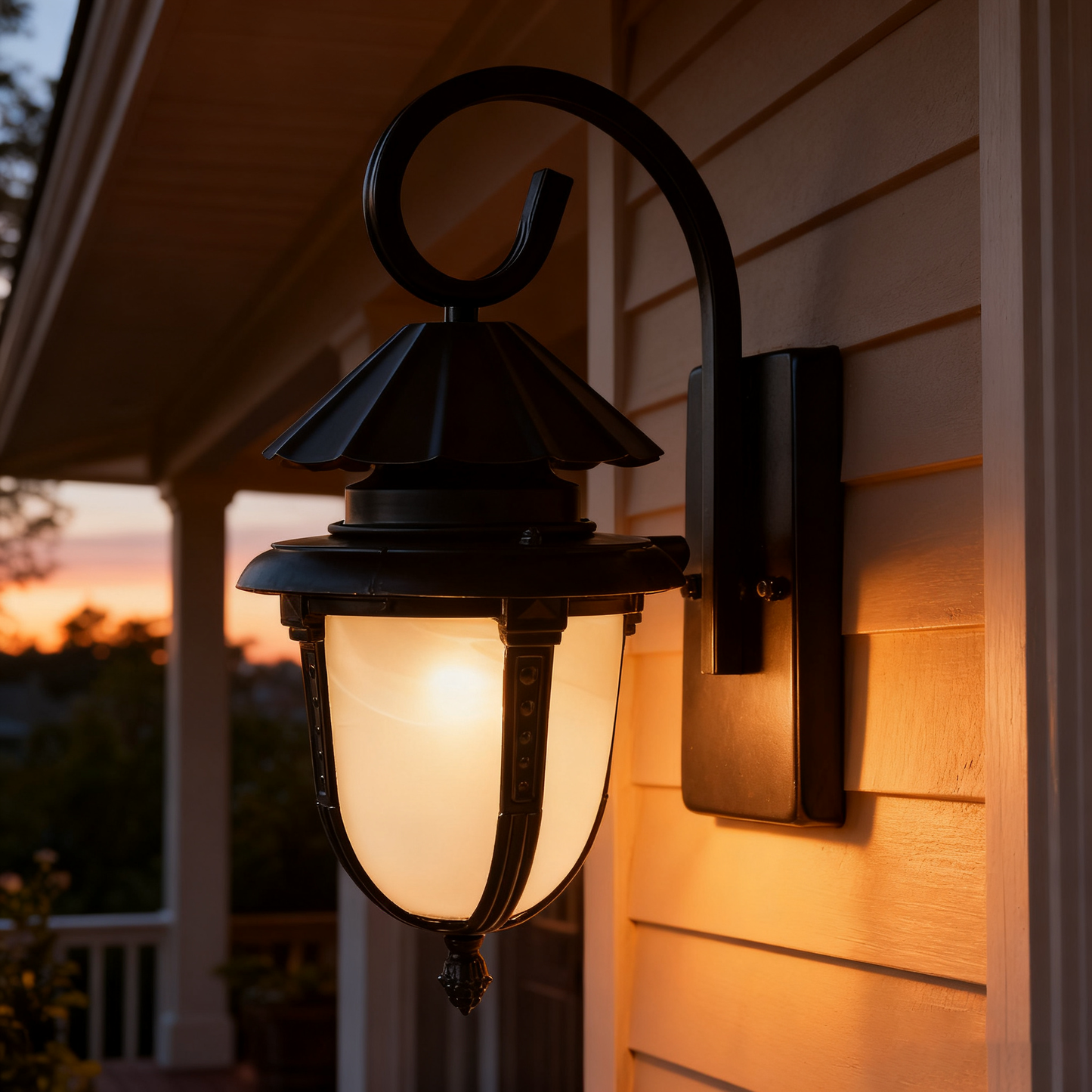 Black Iron Outdoor Wall Sconce, Custom Size & Style Optionsion