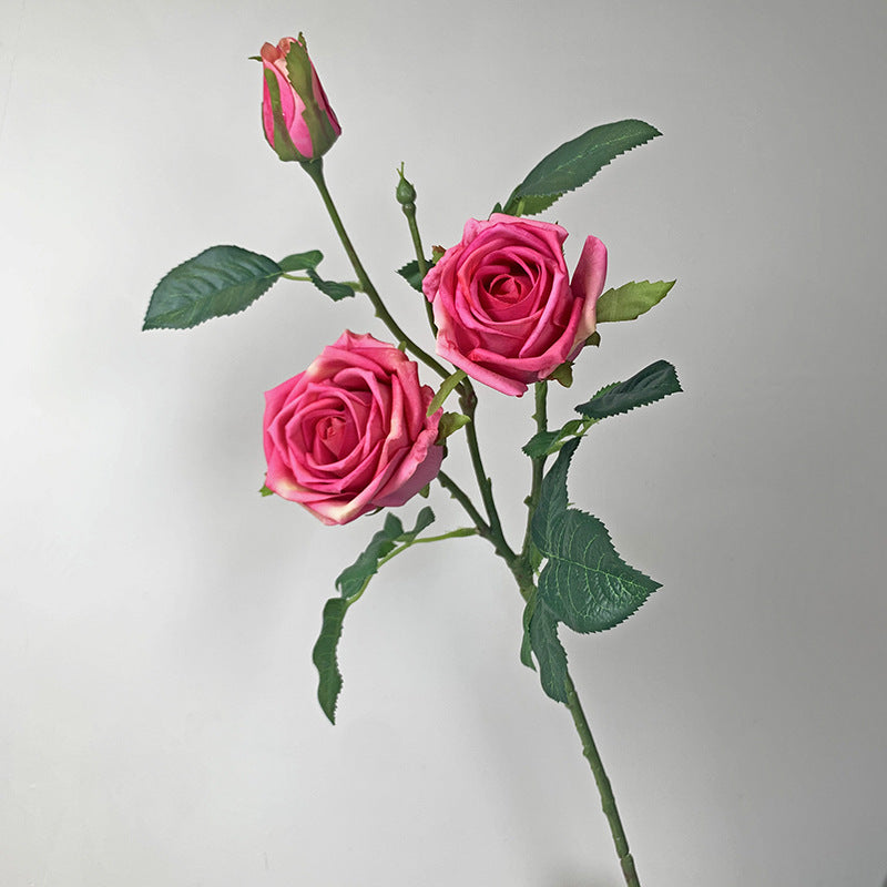 Simulated Rose 3 Head With Realistic Touch