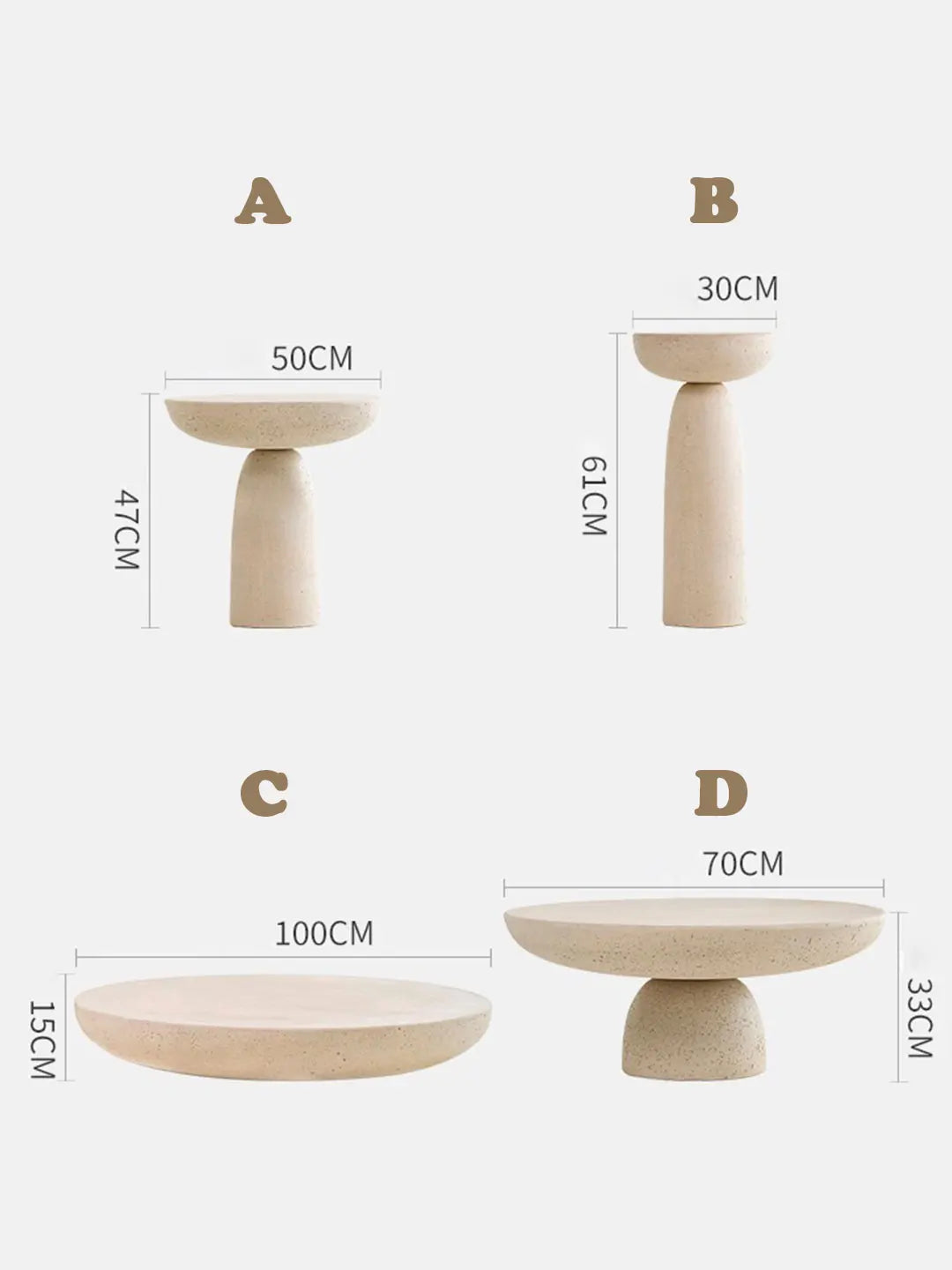 Elefante Modern Art приставной столик из антрацитового цемента