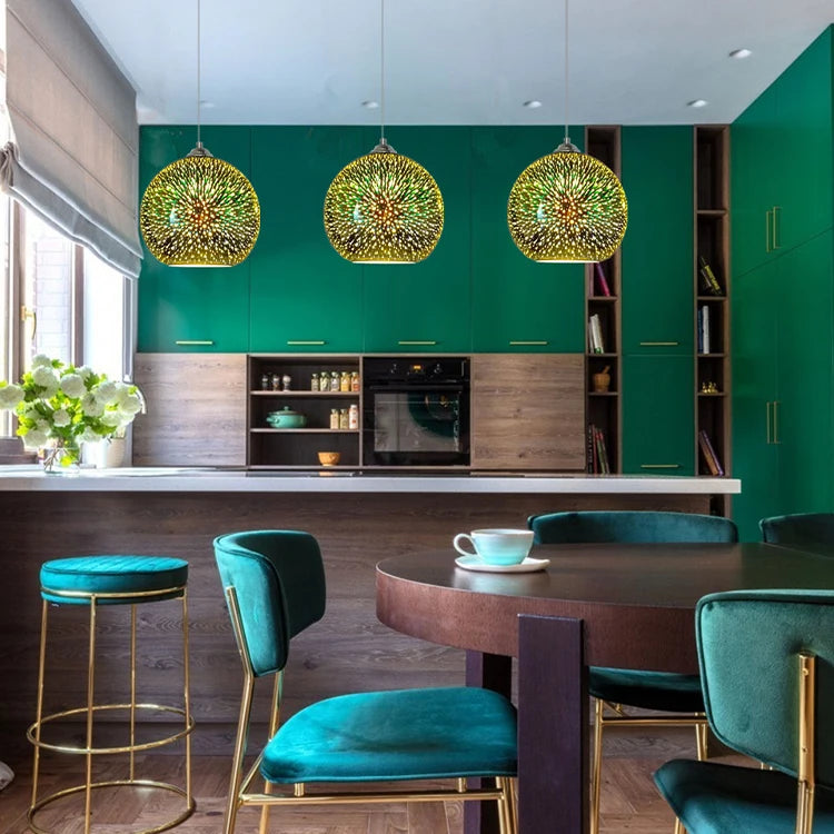 3D цветной подвесной светильник