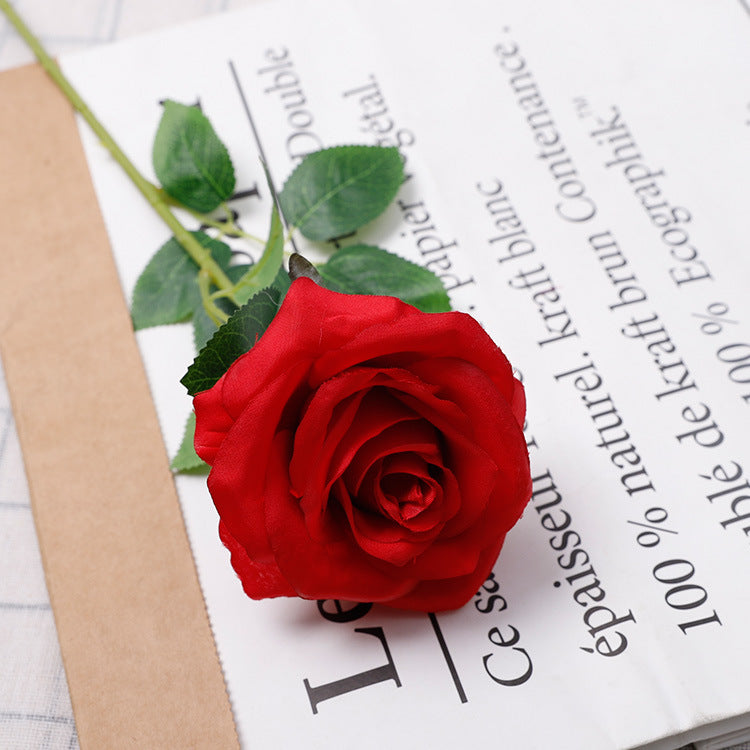 Simulated Flower Colorful Rose Single Branch