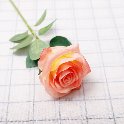 Simulated Flower Colorful Rose Single Branch