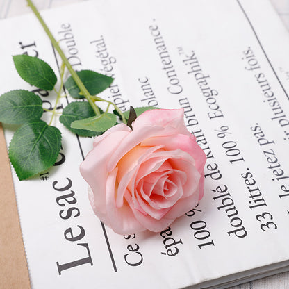 Simulated Flower Colorful Rose Single Branch