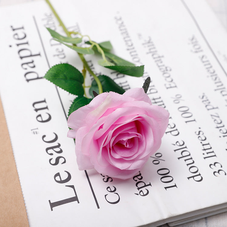 Simulated Flower Colorful Rose Single Branch