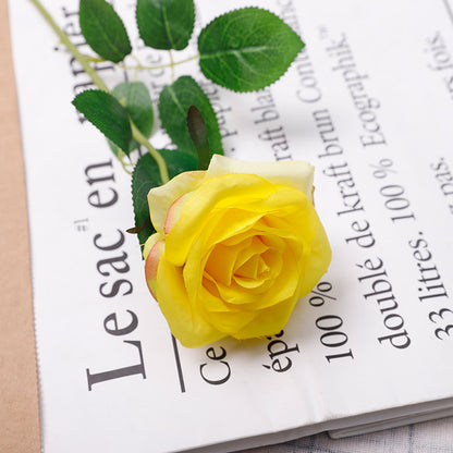 Simulated Flower Colorful Rose Single Branch