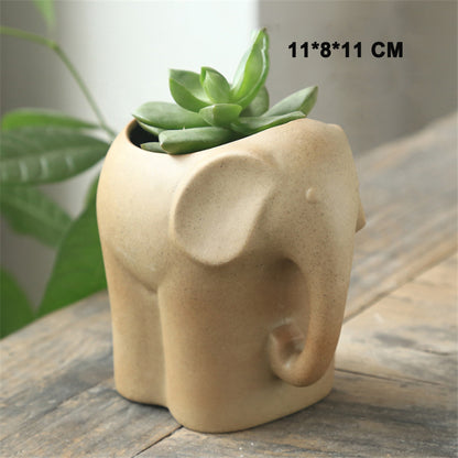 Stoneware Mini Cute Pet Succulent Perforated Flower Pot
