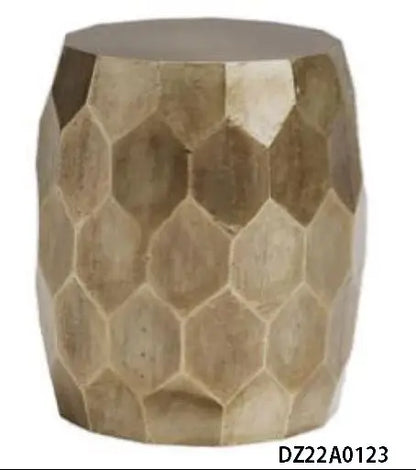 Artefarita Ŝtona Flanka Tablo Tabureto Kaftablo