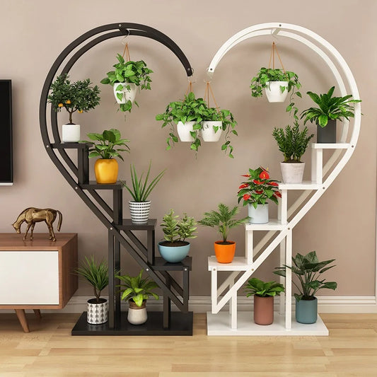 Heart Shaped Iron Multi-Layer Planter Stand